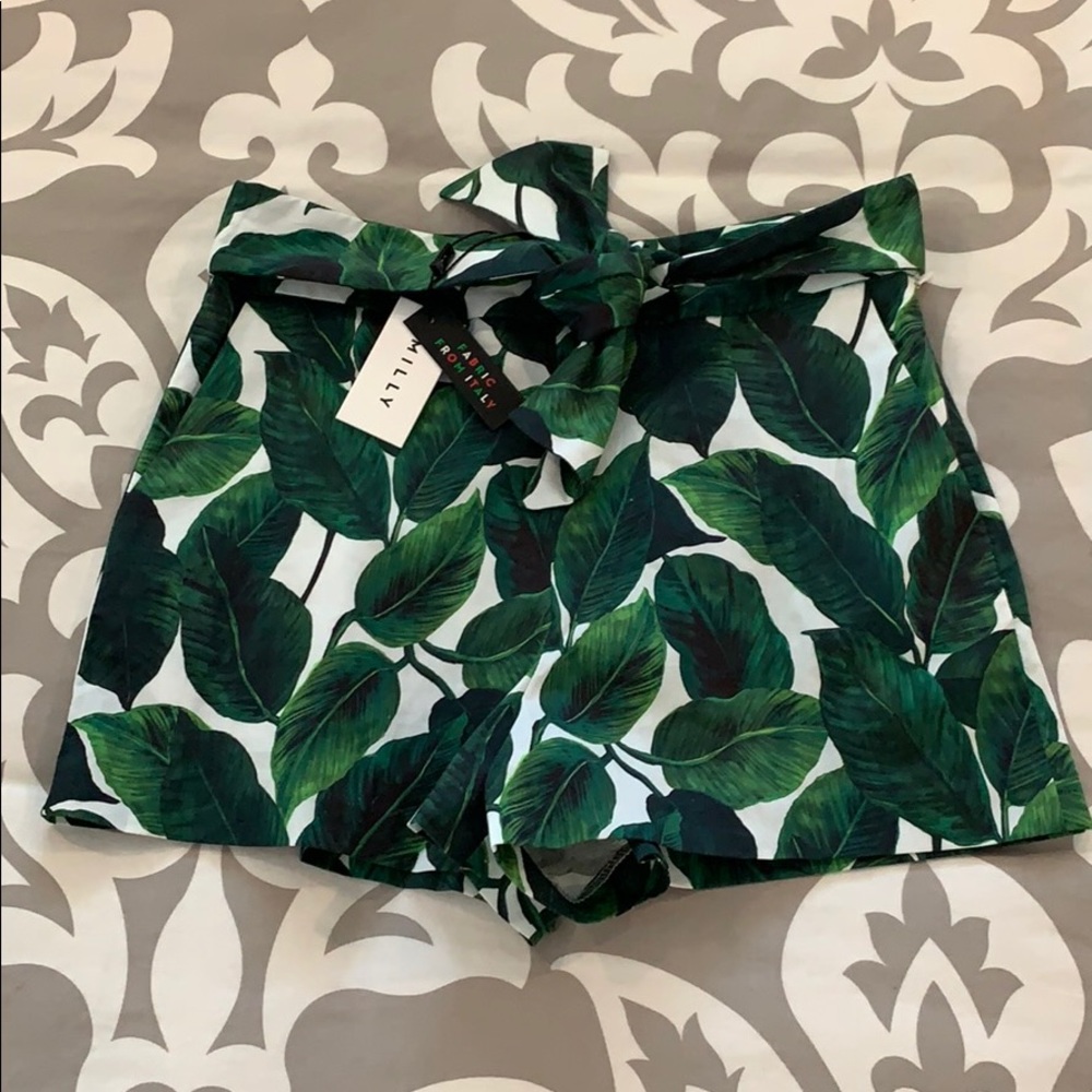 Milly size 0 palm print shorts NWT